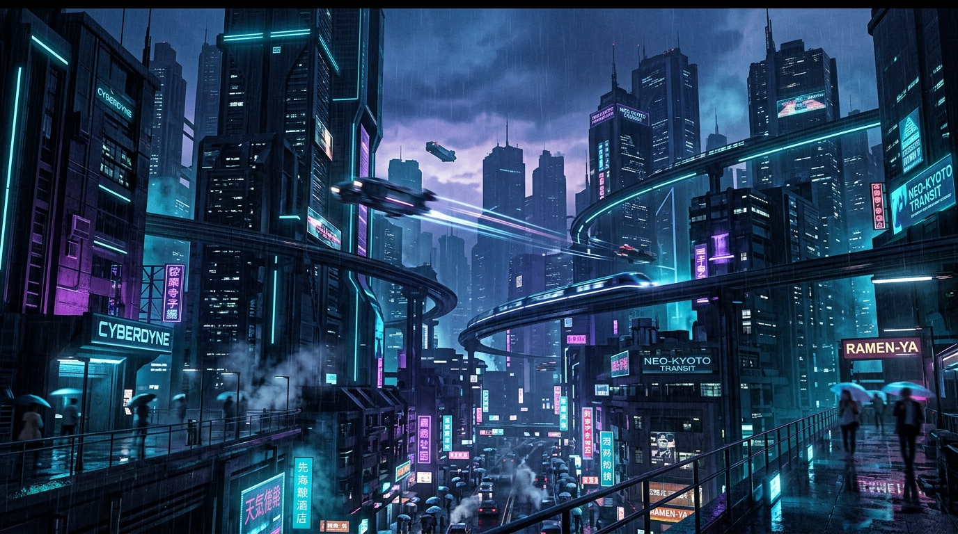 Futuristic City Skyline Still from FlareSpark Original Film